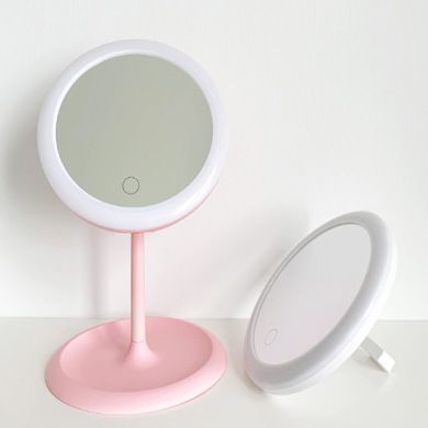 led化妆镜带灯台式桌面便携高清镜USB充电式补光随身折叠梳妆镜子详情图4