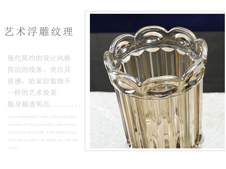新古典后现代水晶玻璃花瓶奢华法式花瓶摆件复古花瓶仿真花艺套装详情4