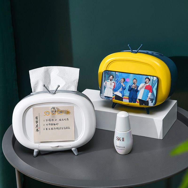 Customized home tissue box, cute cartoon creative living room napkin box, phone stand, tissue storage box Specification drawing