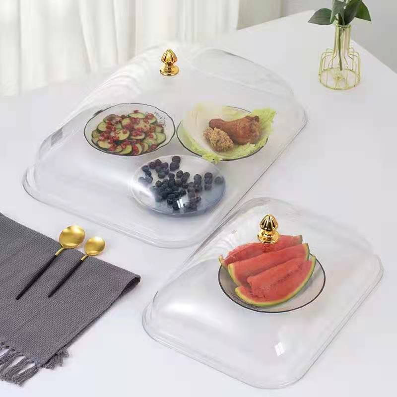 长方形塑料透明盖保鲜盖食品盖防尘罩圆形菜盖点心面包蛋糕托盘盖