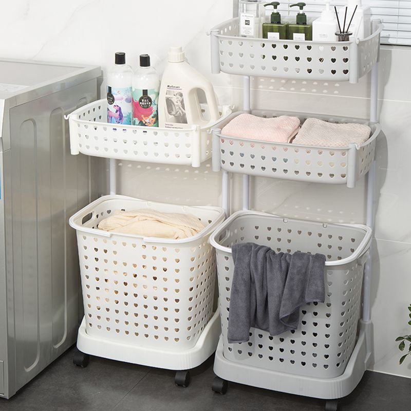 Three-layer rack laundry basket, three-layer dirty clothes basket, plastic laundry basket, a magic tool for storing clothes, bathroom dirty clothes storage basket, household laundry bucket basket Specification drawing
