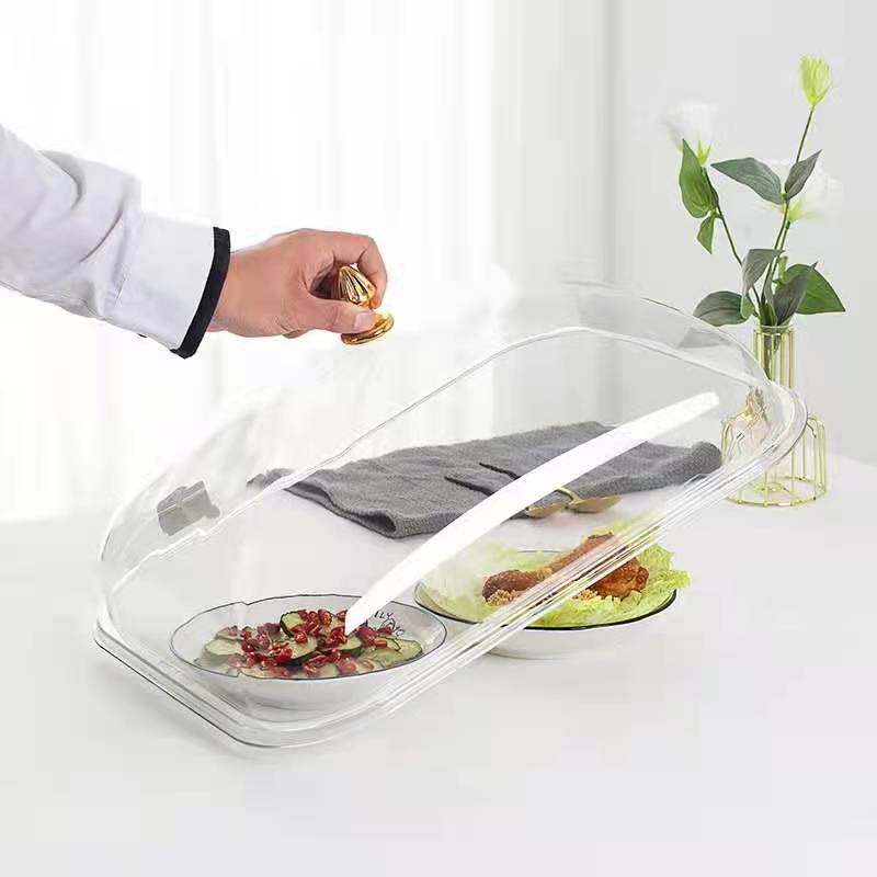 长方形塑料透明盖保鲜盖食品盖防尘罩圆形菜盖点心面包蛋糕托盘盖详情5