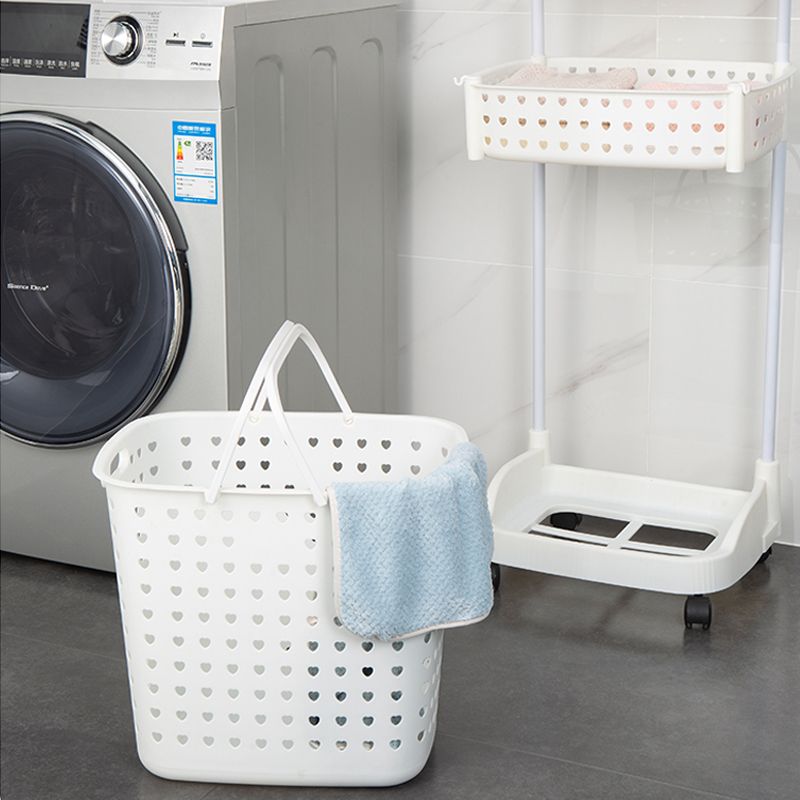 Two-layer rack laundry basket, 1 household, 2 bathroom, dirty clothes storage basket, 3 bathroom, 2 laundry basket, 3 dirty clothes basket, plastic multi-layer details Picture