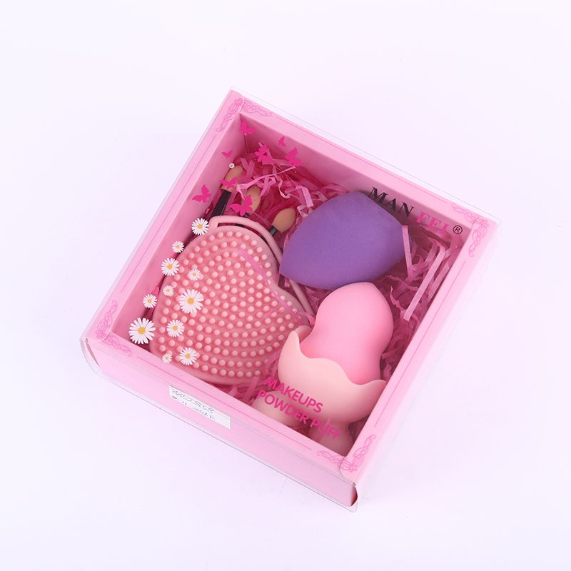 Factory direct supply: Soft, powder-free makeup egg face wash brush set, non-latex gourd beveled beauty egg Application Scenario