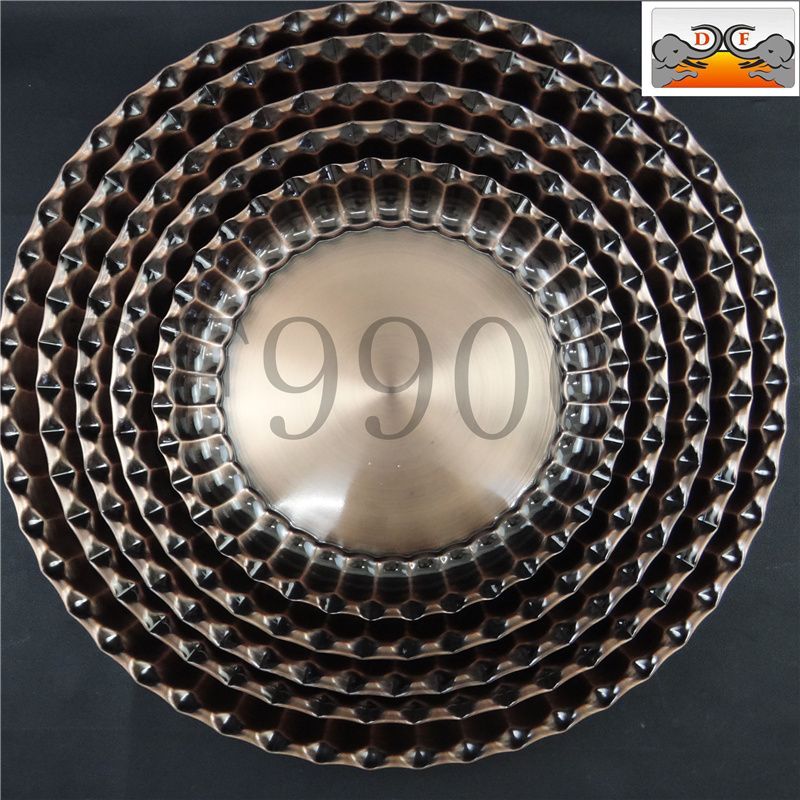 DF99009 荷花盘 铜色 花边圆盘 厨房酒店用品  DF Trading House
