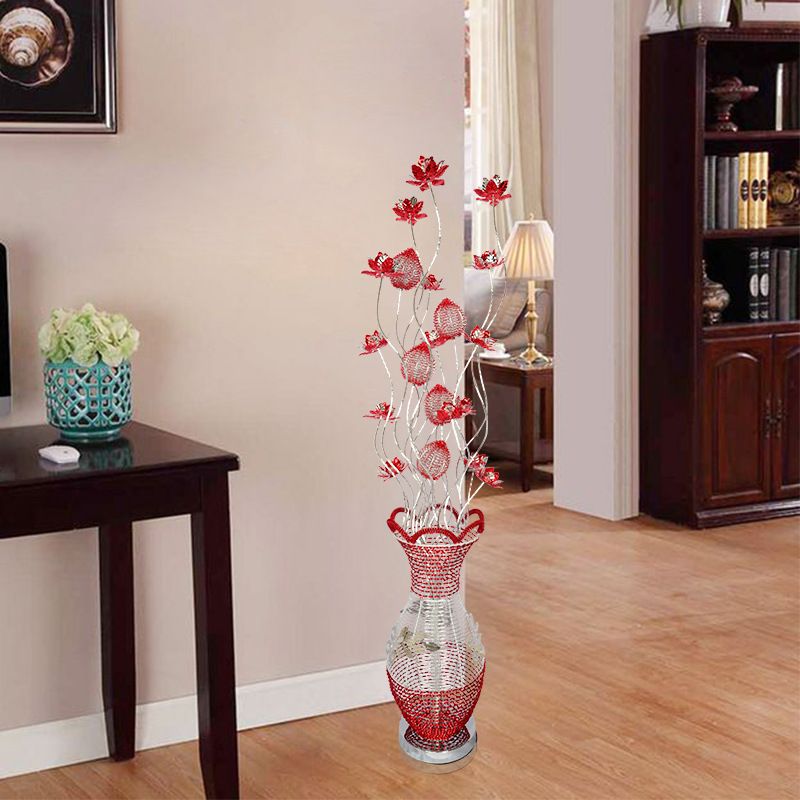 Modern red wedding bedroom floor lamp wedding gifts decorated living room bed floor lamp