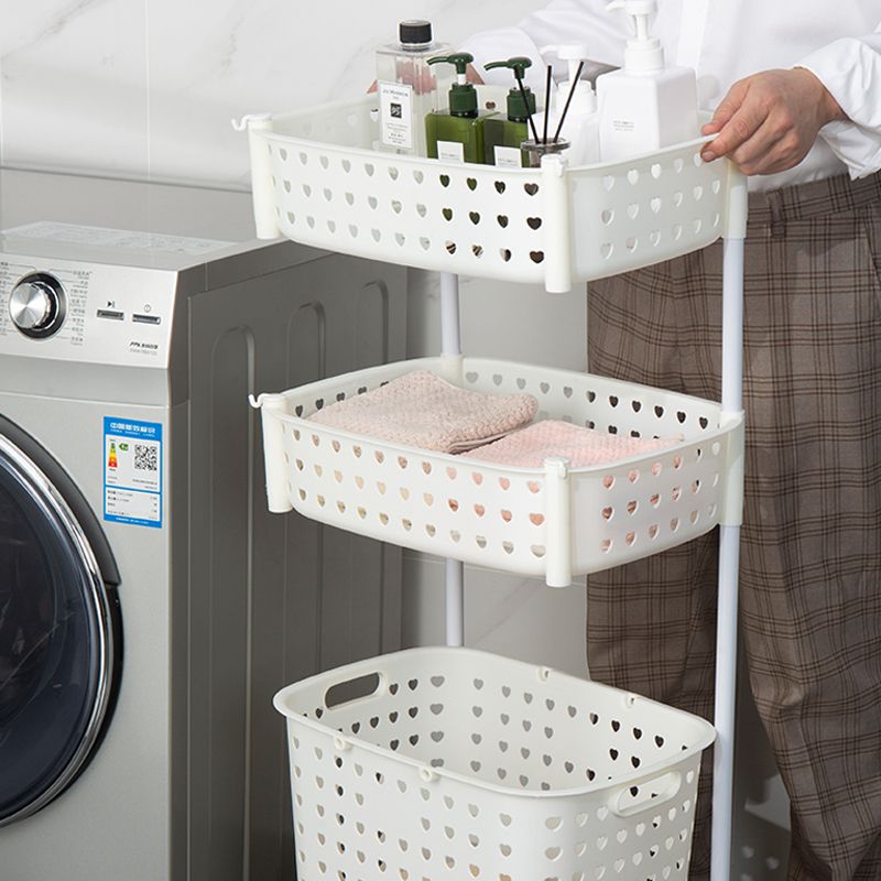 Three-layer rack laundry basket, three-layer dirty clothes basket, plastic laundry basket, a magic tool for storing clothes, bathroom dirty clothes storage basket, household laundry bucket basket full figure