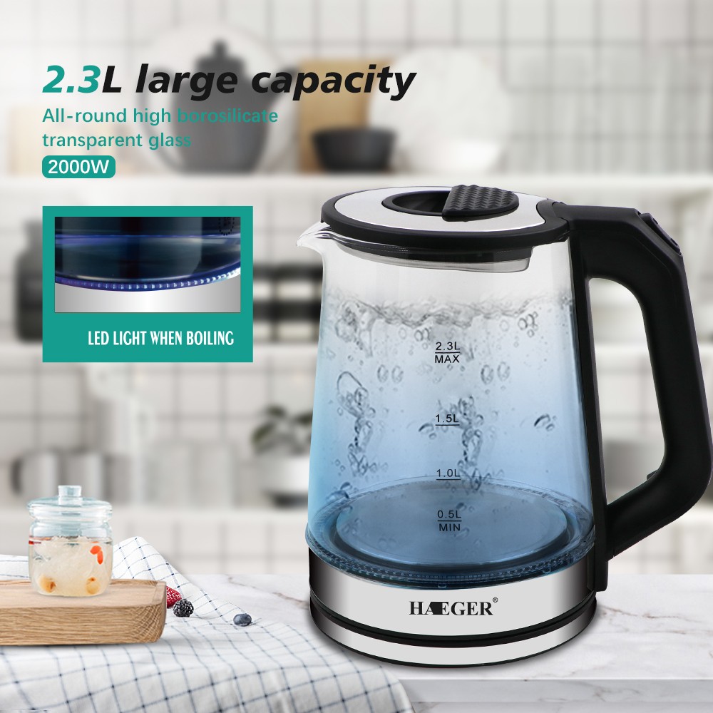 European standard household high borosilicate glass electric kettle, blue light steam electric teapot, health pot, multi-functional tea brewer detail image 2
