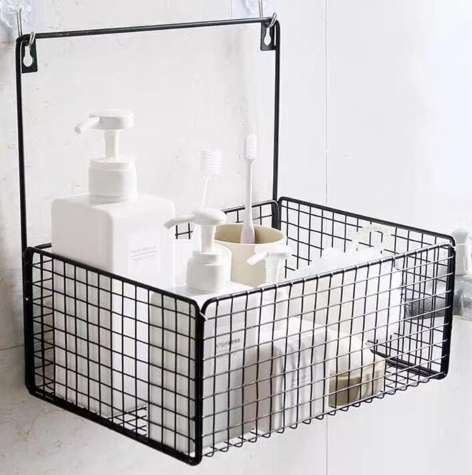 Black/White checkered storage basket detail image 1