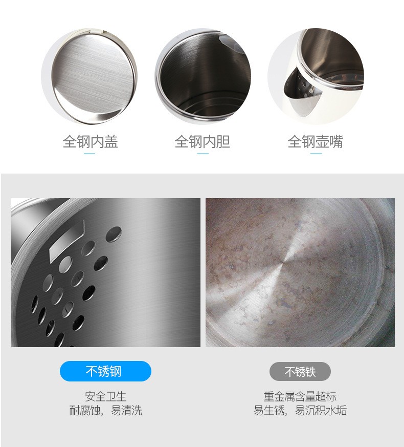 酒店民宿热水壶 双层隔热304食品级不锈钢可批发定制LOGO详情图4