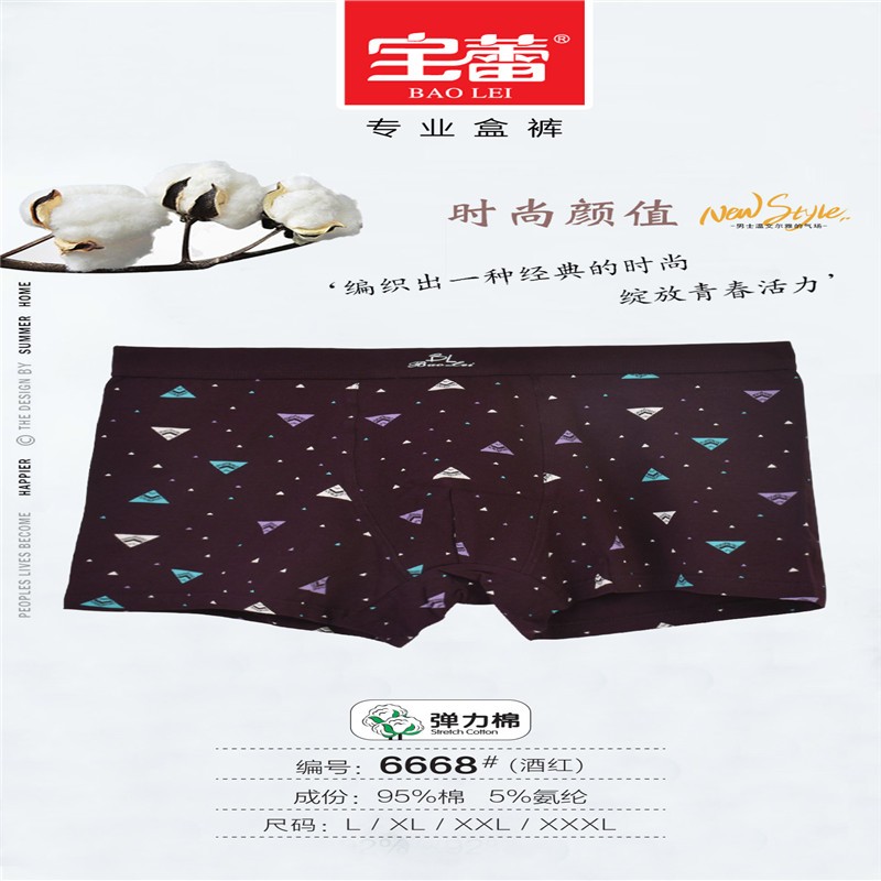 Bolei Men's printed Briefs, 2 pairs, 6668 detail image 4