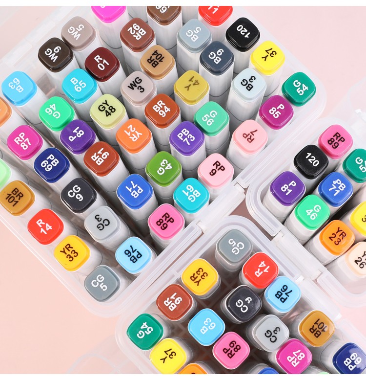 B-2367正品美叶子四角杆速干马克笔12/24/36/48/60色美术生设计学生专用文具24丙烯奇欣马克笔详情图10