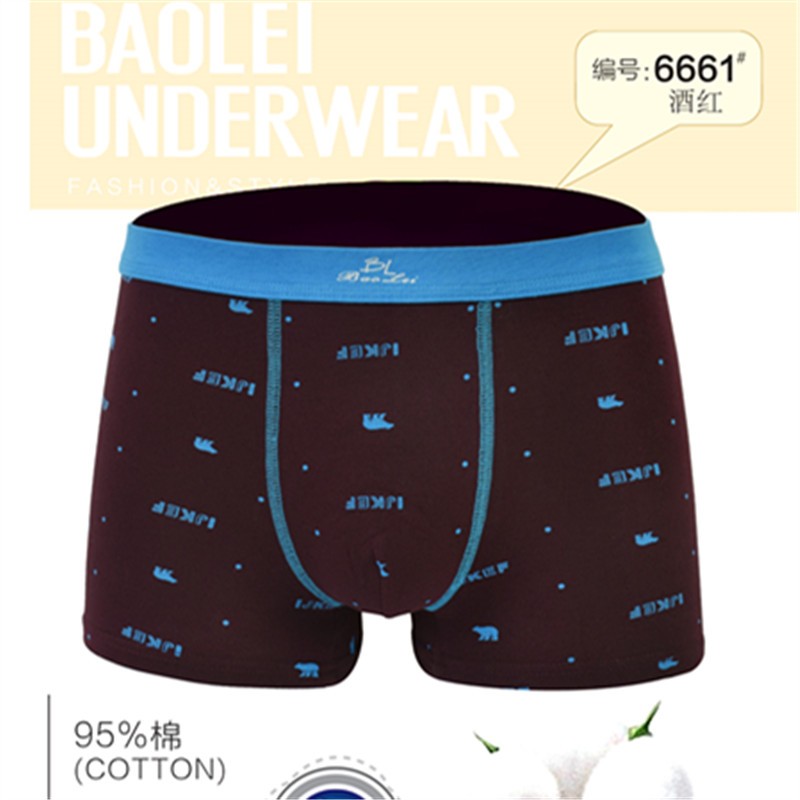 Baolei Men's printed stretch Cotton Briefs 6661, 2 pairs detail image 4