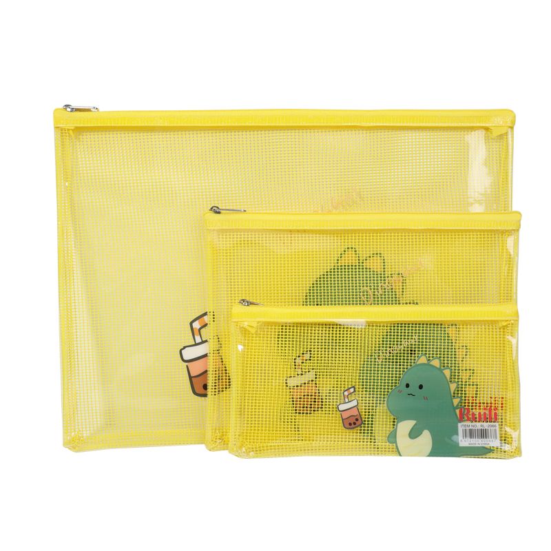 Our own brand RL-2056 model new cute and hazy transparent grid plastic file bag, A4 stationery bag, simple and transparent student file bag Application Scenario