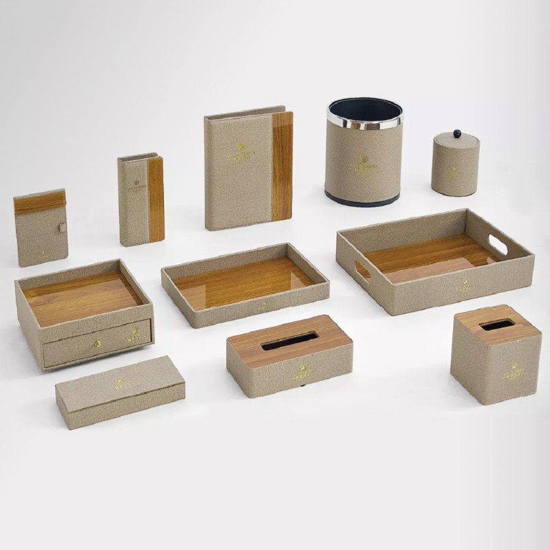 酒店宾馆民宿酒店用品客房皮具摆件便签本茶叶盒耗品盒托盘纸巾盒服务指南可定制LOGO支持来样定制详情图1