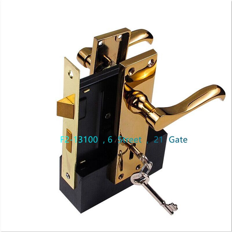Door locks, Zinc alloy sleeve lock Copper imitation mechanical door lock thumbnail