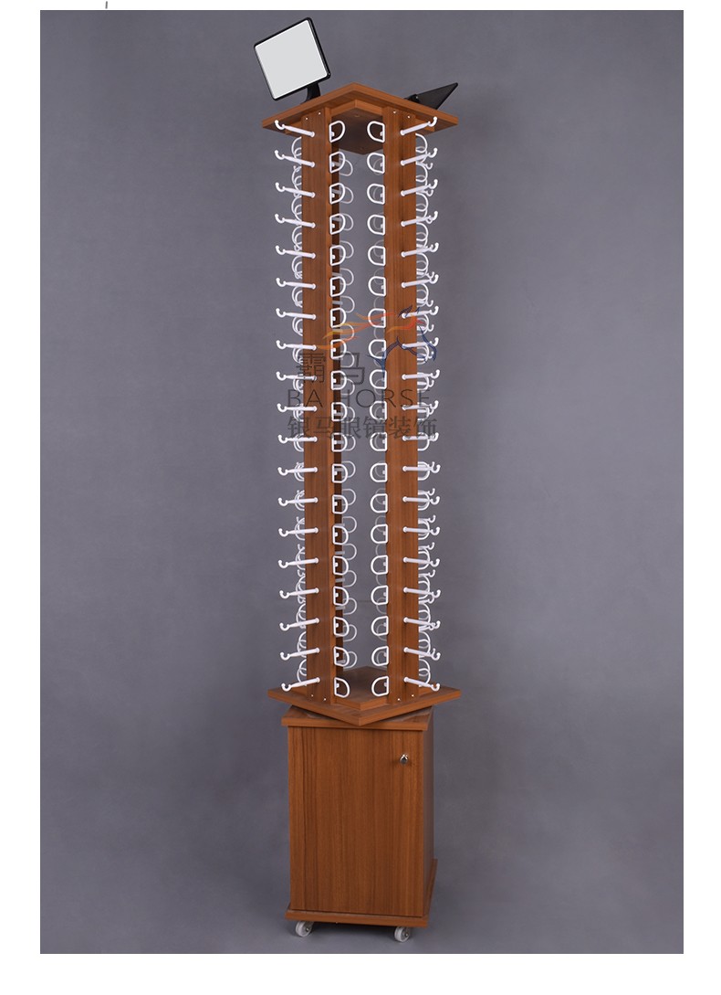 Creative eyewear display stand, sunglasses display rack, floor-standing rotating wooden large-capacity display rack detail image 4