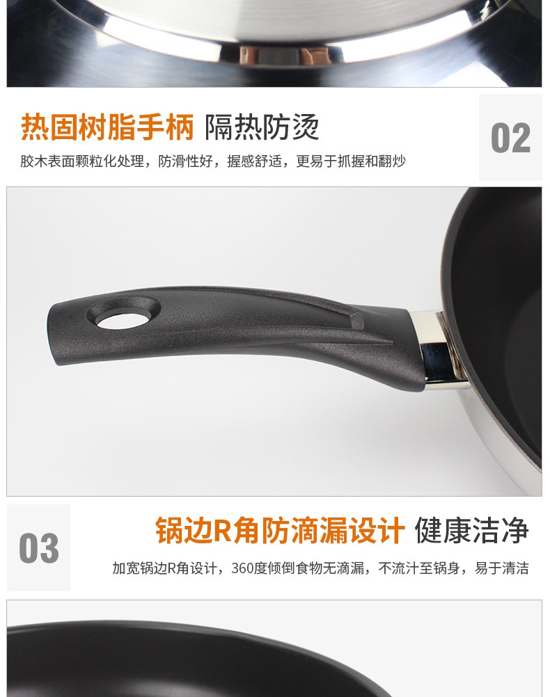 韩国进口LivingArtr不锈钢不粘炒锅陶瓷涂层企业礼品详情10