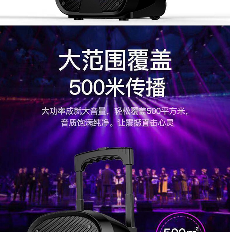 L08 8寸大功率蓝牙音响 带一支无线话筒 详情图5
