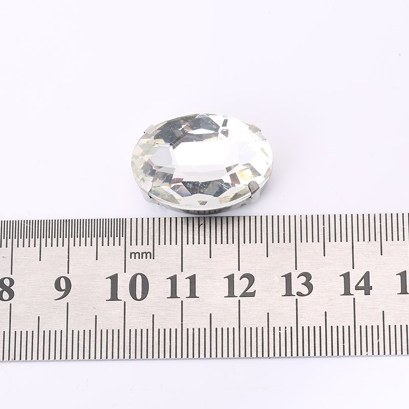 椭圆18*25 diy玻璃手缝钻爪钻婚纱服装辅料贴钻饰品配件水钻材料