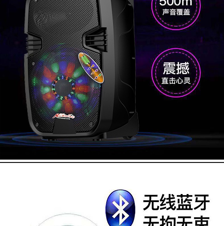 L08 8寸大功率蓝牙音响 带一支无线话筒 详情图8