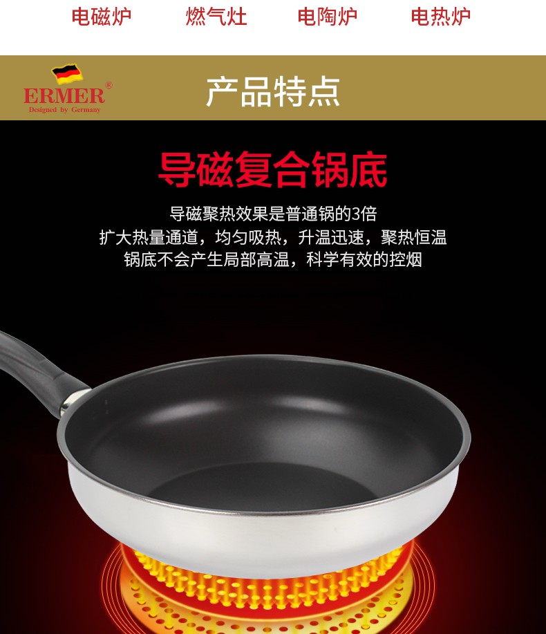 韩国进口LivingArtr不锈钢不粘炒锅陶瓷涂层企业礼品详情4
