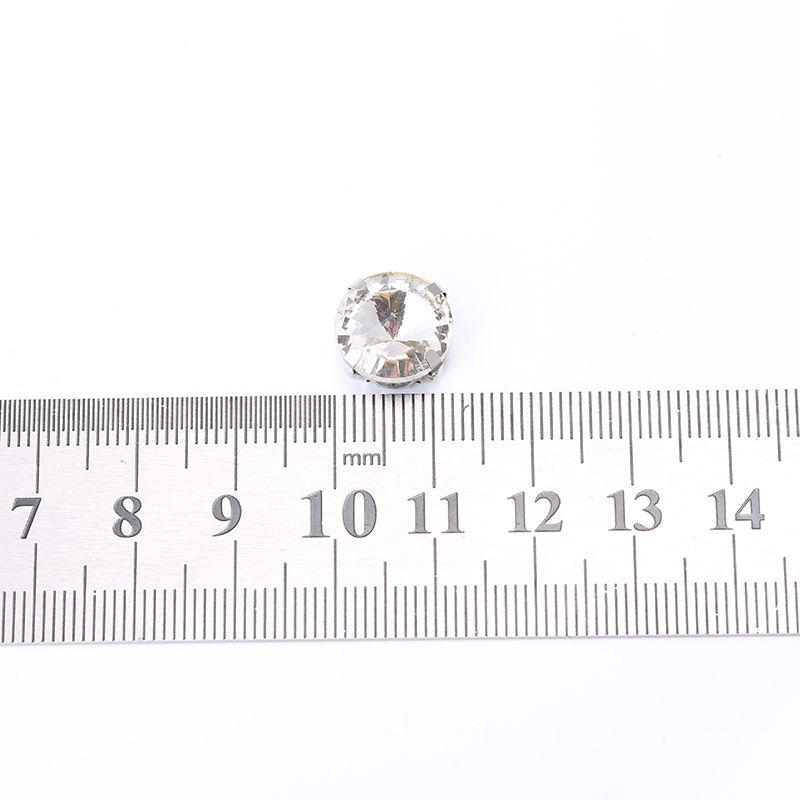 圆12MM diy玻璃手缝钻爪钻婚纱服装辅料贴钻饰品配件水钻材料