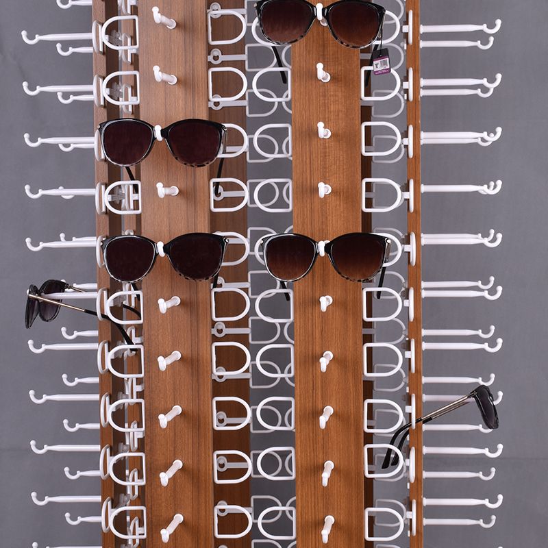 眼镜展示架太阳镜架落地式旋转移动创意木质烤漆墨镜陈列货架展架详情图3