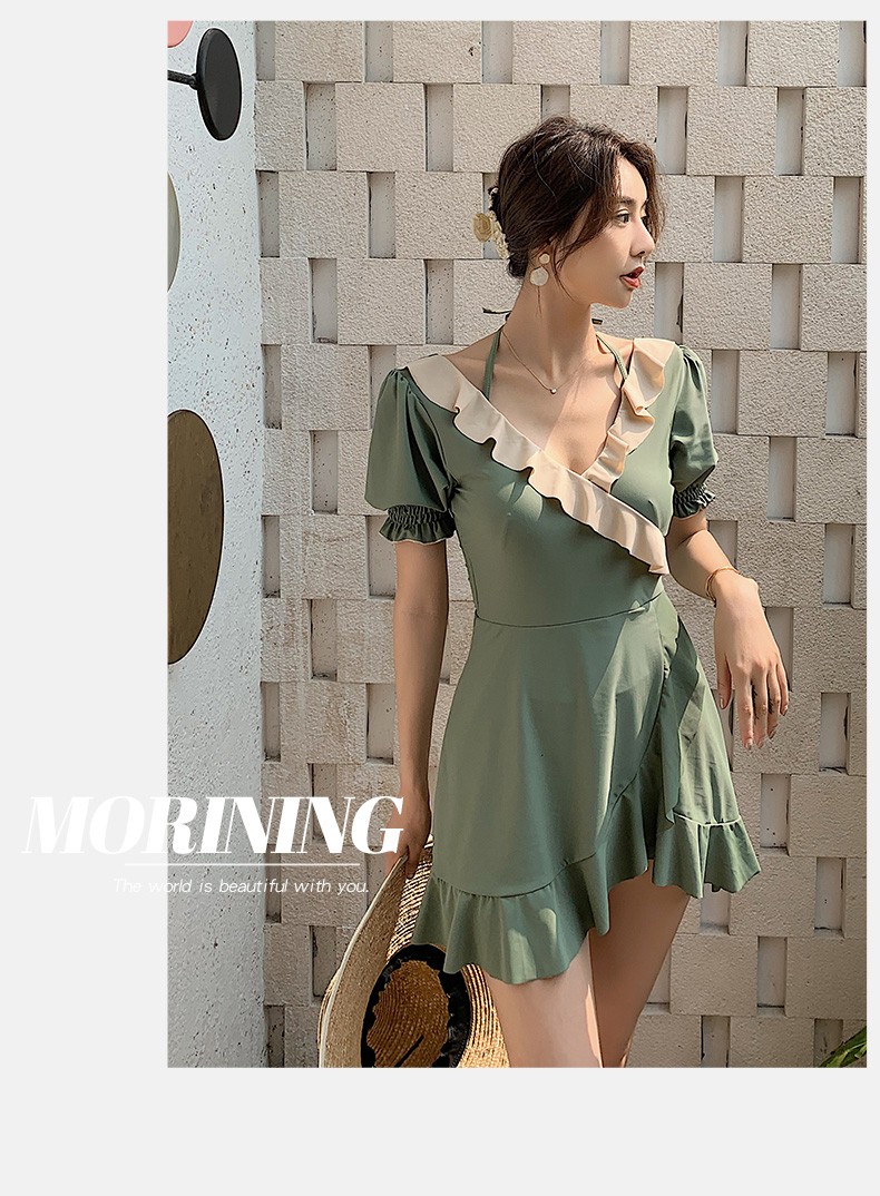 South Korea Instagram Belly Cover Slimming 2021 New Conservative Student Hot Spring Bathing Suit Female Trend undefined