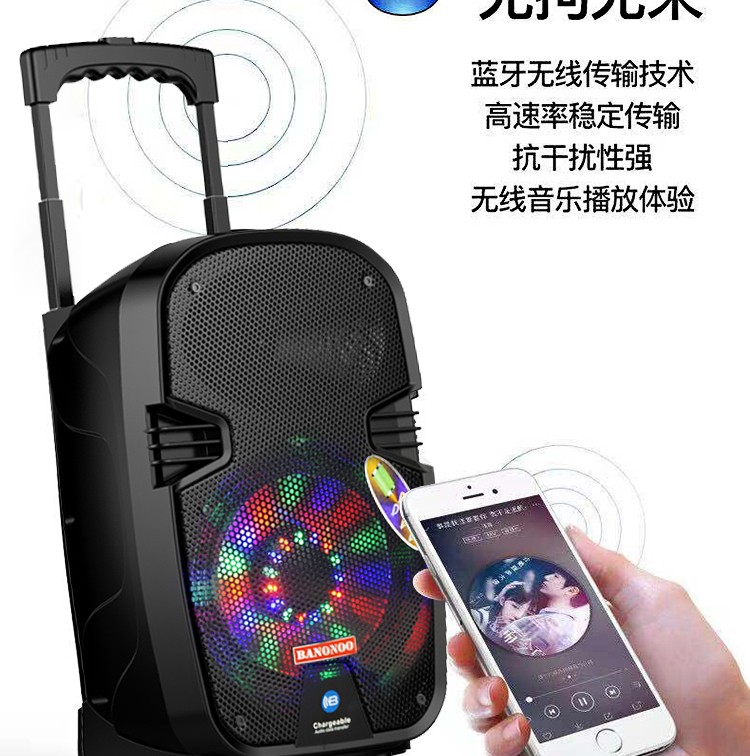 L08 8寸大功率蓝牙音响 带一支无线话筒 详情图9
