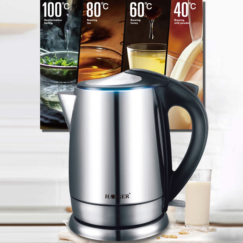RAF Cross-border European standard high-power 304 stainless steel anti-dry-burning electric kettle, quick heating kettle detail image 5