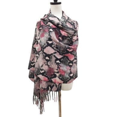 Jane eyre silk edge scarf autumn and winter women's new imitation cashmere snake elongated scarf Europe and the United States thickened warm oversized bib shawl manufacturers thumbnail