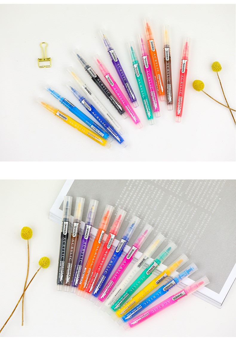 Shanzhi 316 Acrylic Colored Marker Pen Student Office Washable Painting and Doodle 12-color Marker Pen Set 2.0 detail image 11
