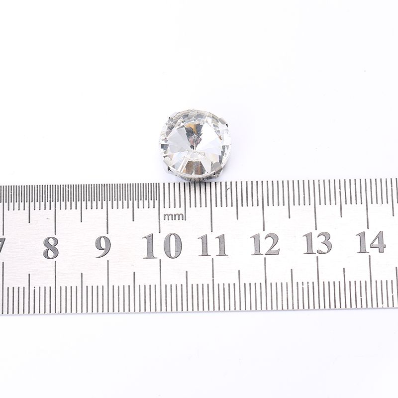 圆14MM diy玻璃手缝钻爪钻婚纱服装辅料贴钻饰品配件水钻材料