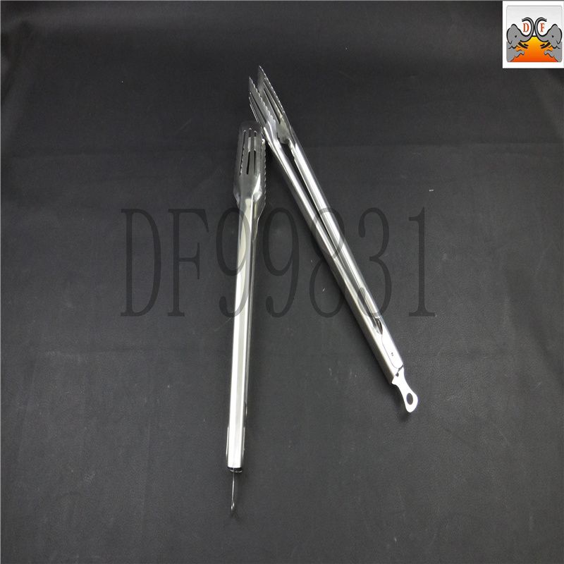 DF99831 Stainless steel Food tongs, non-magnetic stainless steel food tongs, 888 thickened anti-slip all-steel barbecue and meat tongs, buffet food tongs, DF Trading House
