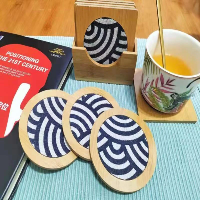 Jiehao bamboo mesh fabric PVC cup holder, exquisitely processed, durable and beautiful, bowl mat, anti-slip and heat-insulating, home dining mat detail image 4
