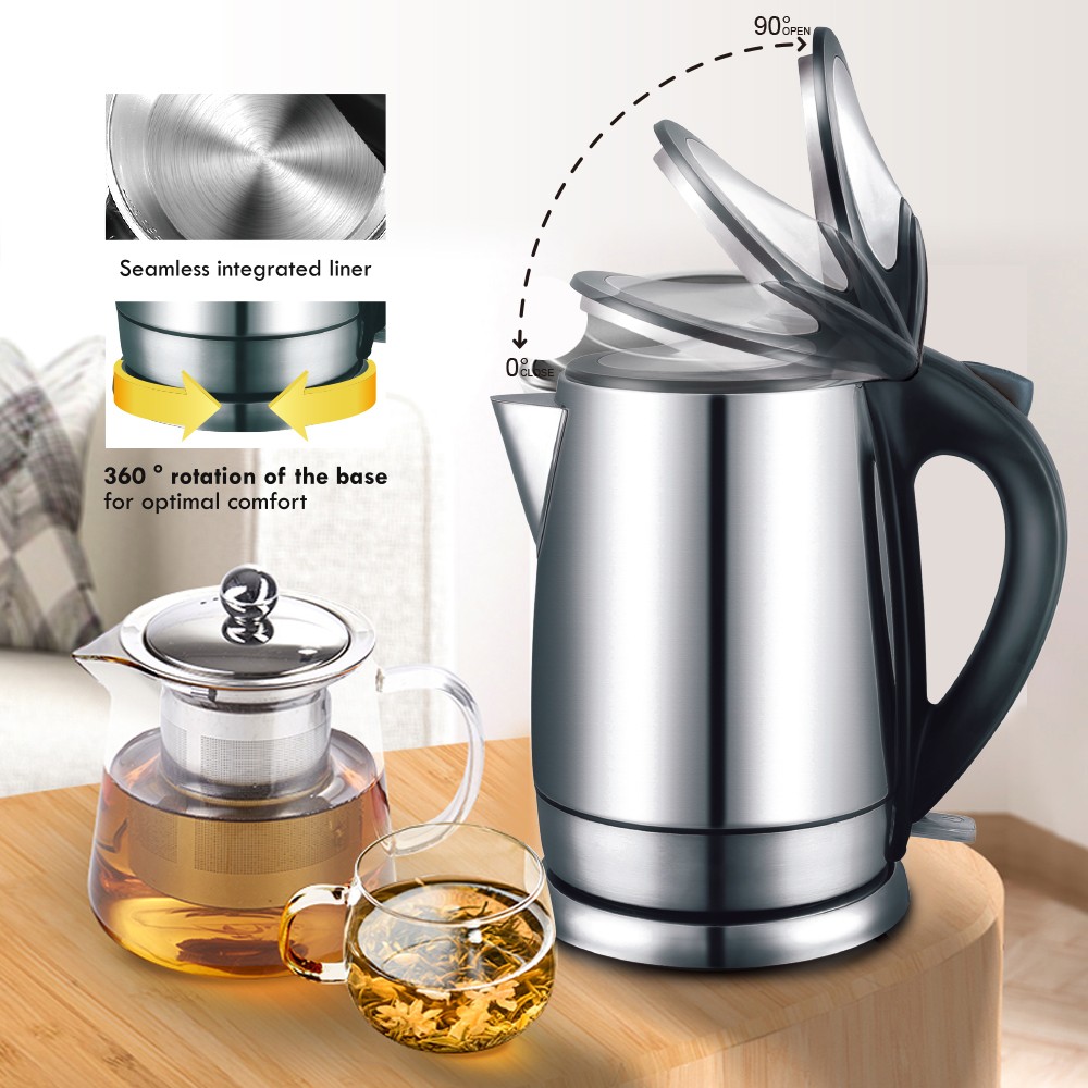 RAF Cross-border European standard high-power 304 stainless steel anti-dry-burning electric kettle, quick heating kettle detail image 2