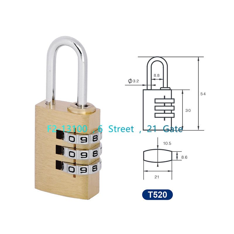 Copper combination lock combination lock padlock T520