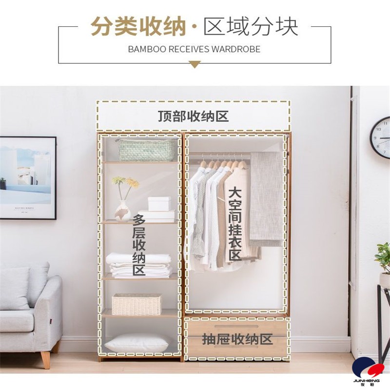 实木衣帽架挂衣架现代简易衣架子简约衣柜落地卧室家用衣架经济型详情图4