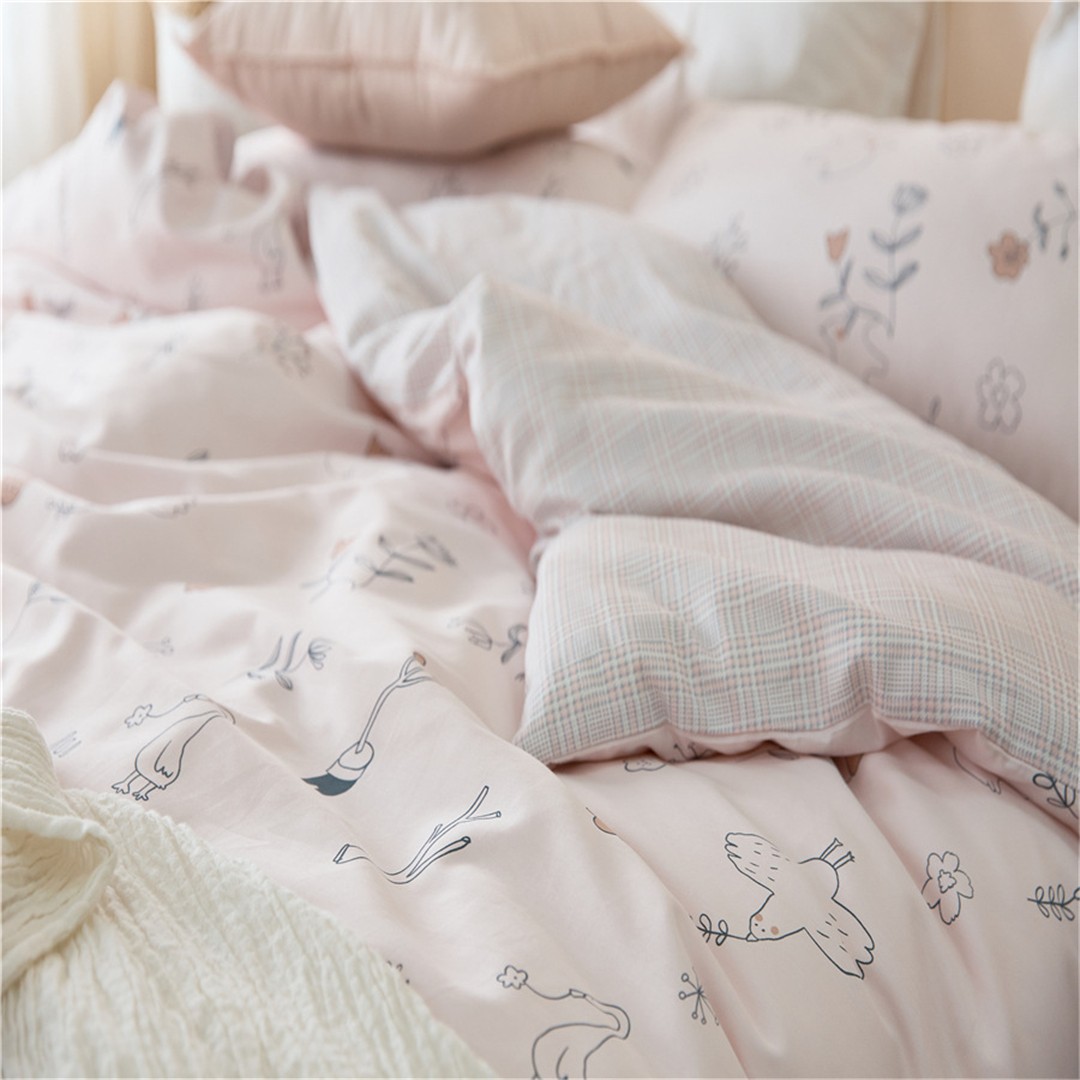 家居外贸纯棉贡缎 儿童亲子床上用品套件 全棉40S柔丝缎四件套 1.5米床详情图8
