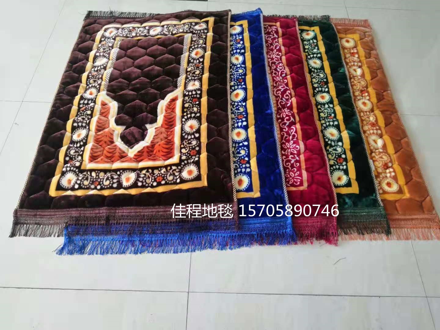 法兰绒材质祷告毯礼拜毯毯印花行缝毛毯地毯礼拜地毯穆斯林毯防滑垫朝拜毯80*120cm详情14