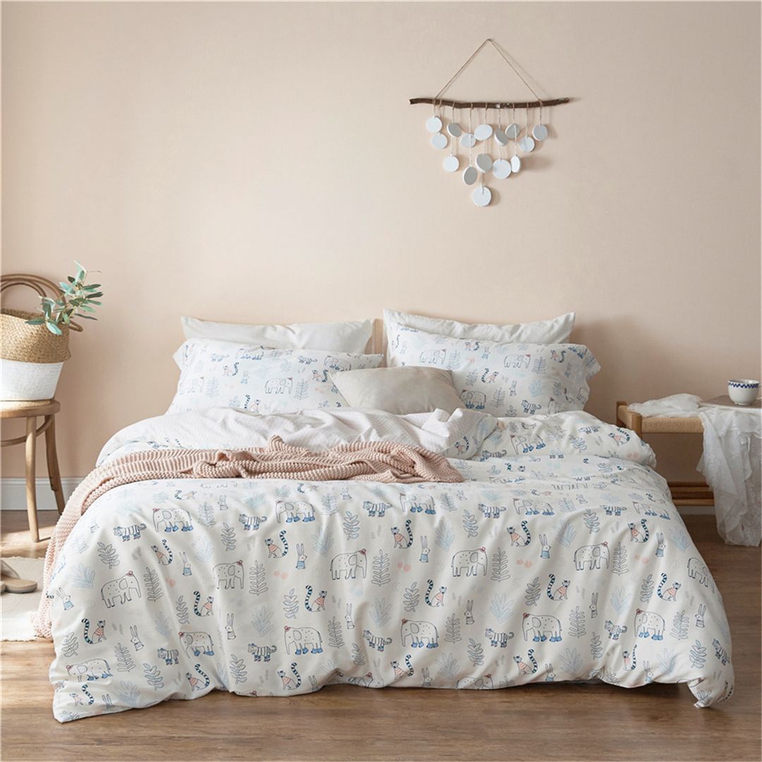Home foreign trade pure cotton sate parent-child bedding set cotton 40S soft silk satin four-piece set 1.8m bed