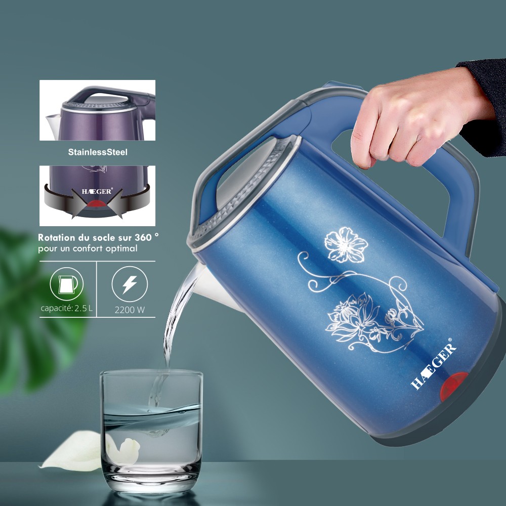 RAF European standard cross-border kitchen kettle, quick electric kettle, health kettle, double-layer anti-dry boiling kettle detail image 2