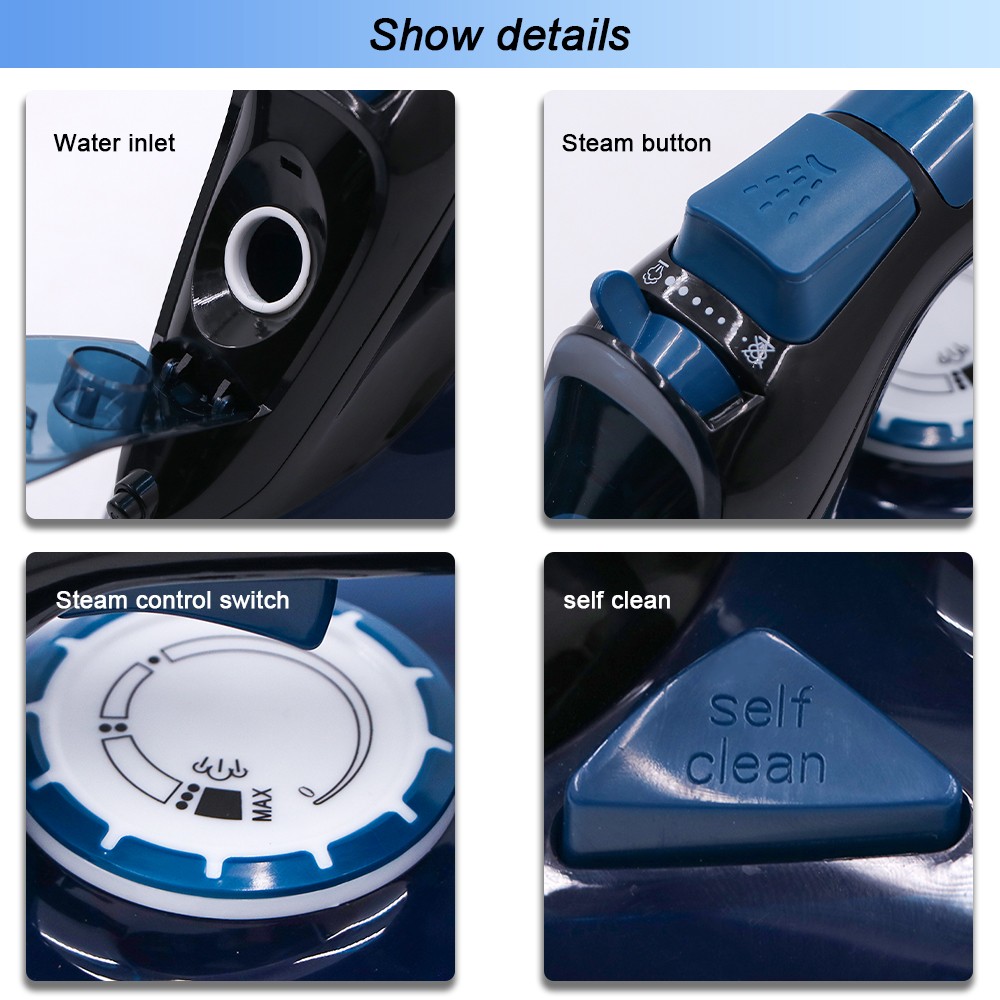 欧规外销便携手持式蒸汽熨斗大功率 2200W陶瓷底板电熨斗R.1248详情图5