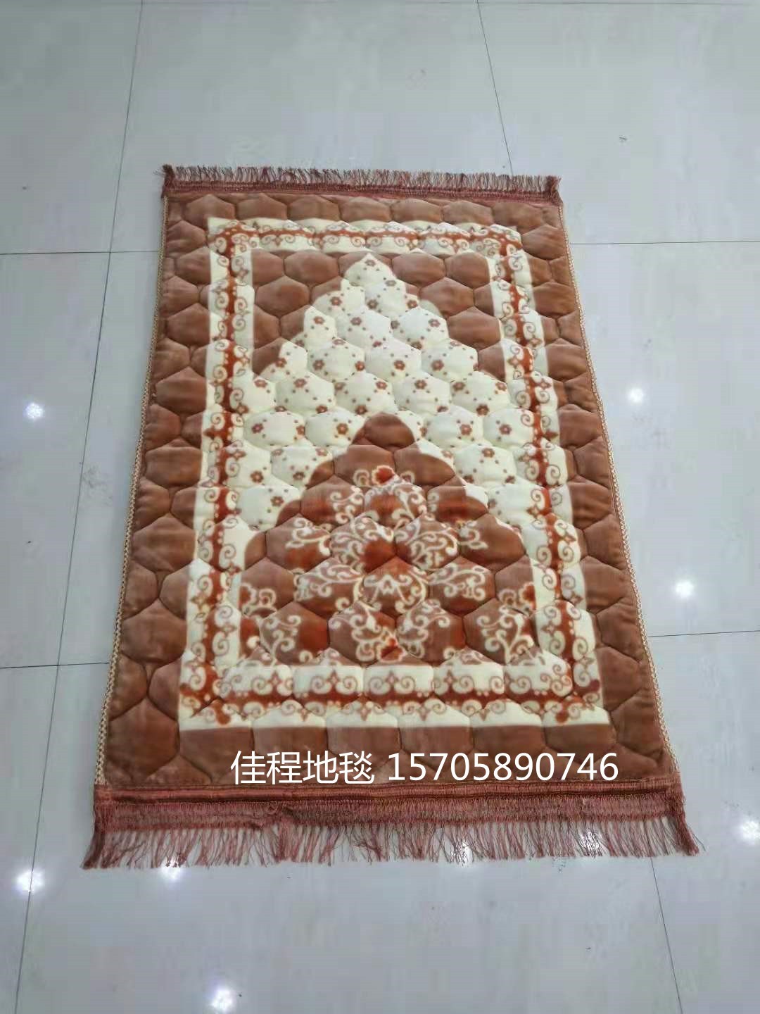 法兰绒材质祷告毯礼拜毯毯印花行缝毛毯地毯礼拜地毯穆斯林毯防滑垫朝拜毯80*120cm详情9