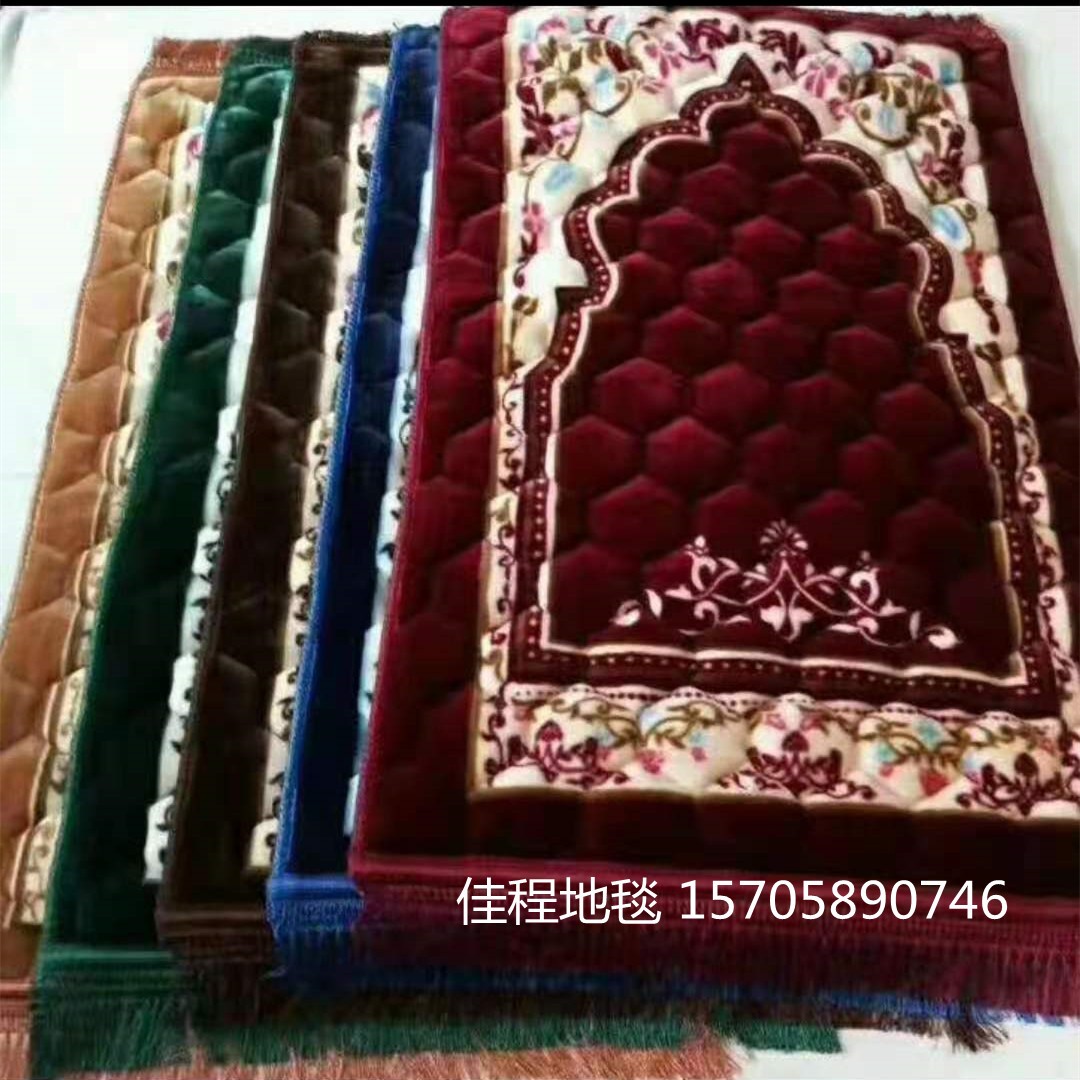 法兰绒材质祷告毯礼拜毯毯印花行缝毛毯地毯礼拜地毯穆斯林毯防滑垫朝拜毯80*120cm详情11