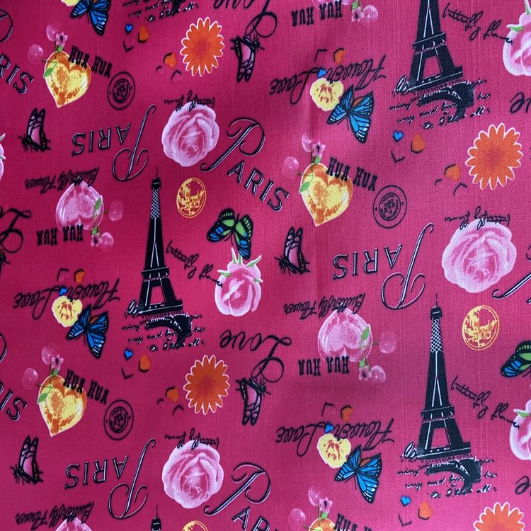 Color tinte colección estampado rosa torre estampada 100% poliéster tejido en la parte inferior PVC espuma Application Scenario