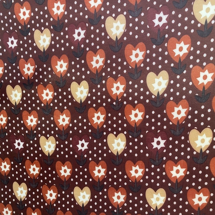 The color-printed series features 100% polyester fabric with a bottom PVC foam for printed heart saplings detail image 2