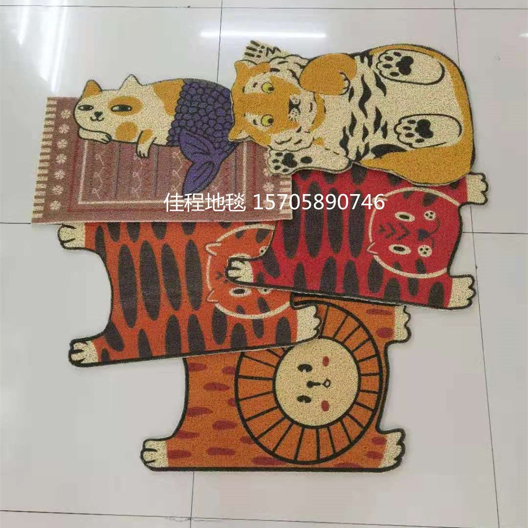 New animal-shaped floor MATS with silk rings, animal MATS, PVC anti-slip foot MATS, shaped MATS, high-definition 3D spray-painted Indian MATS, tiger and lion floor MATS details Picture