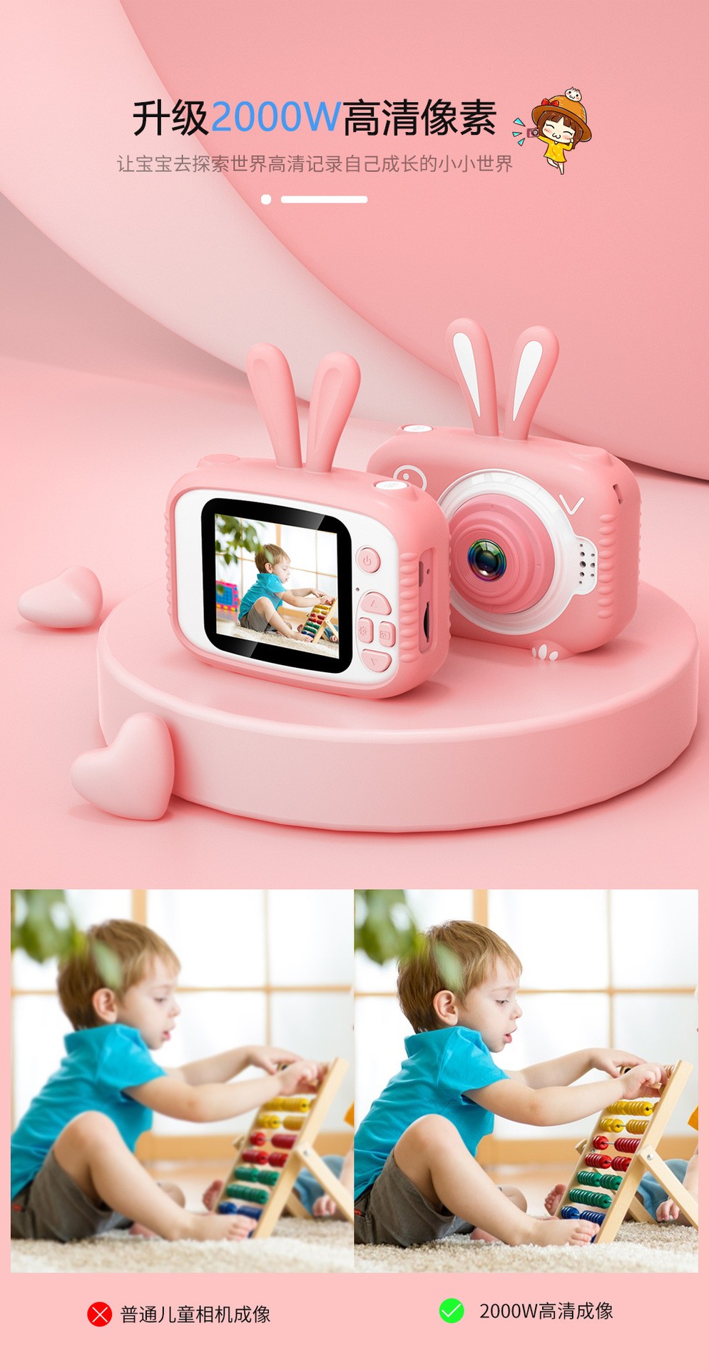 X5儿童相机卡通迷你高清相机玩具可拍照跨境源头厂家批发详情4